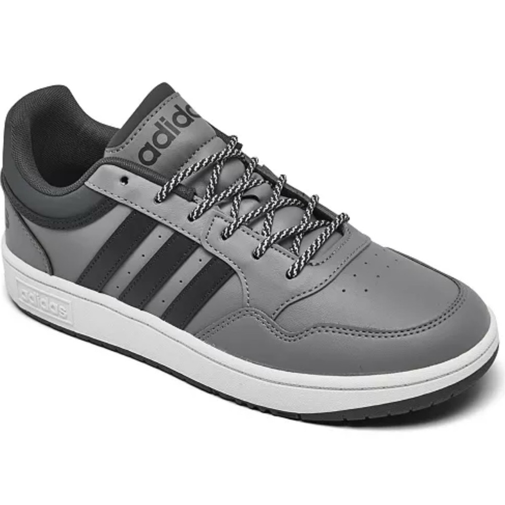NEW Adidas Hoops 3.0 Basketball Low Top Boys 6 Gray Black Boys Size 6 #IF7748